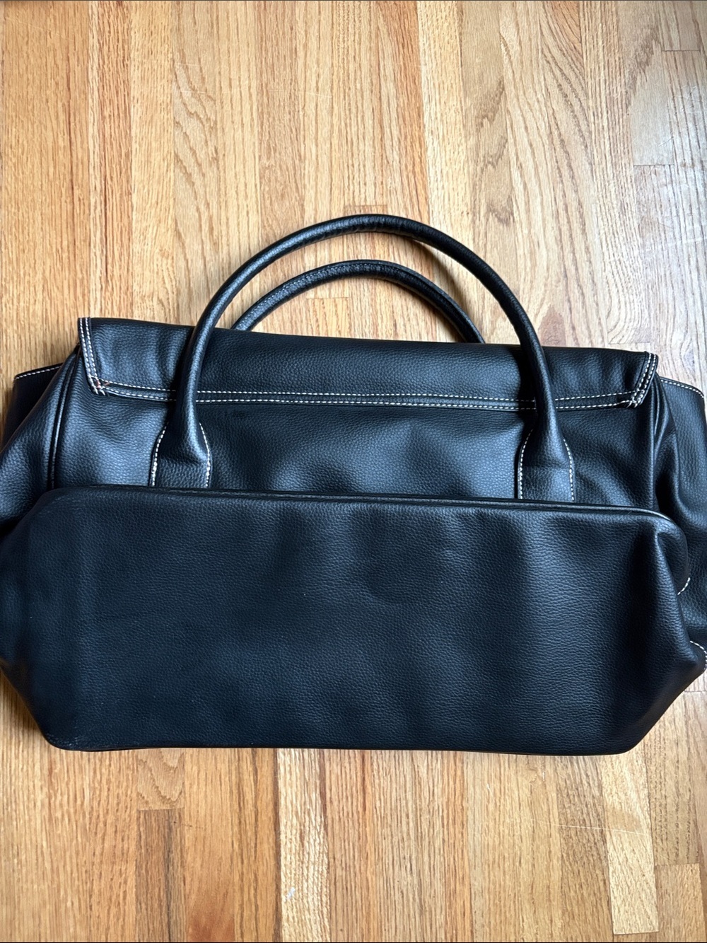 Victoria’s Secret faux leather black weekender tote Classic Black - Picture 3 of 6